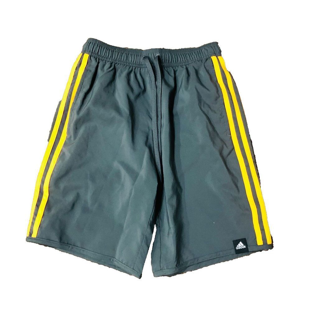ADIDAS Boy's Classic 3 Stripes Shorts Activewear Gray‎ Size XS NWT